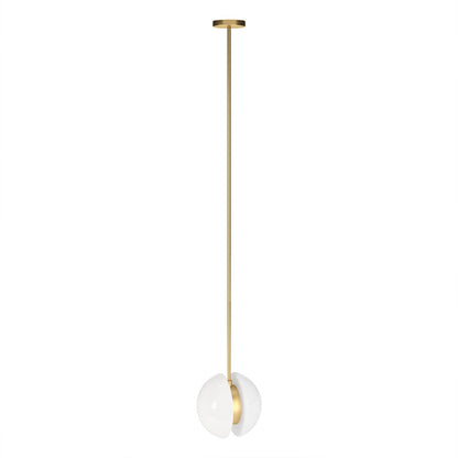 Hudson & Canal - Kyriana 10in Wide 2-Light Pendant with Glass Shade in Brass/White - PD2276 veiw 3