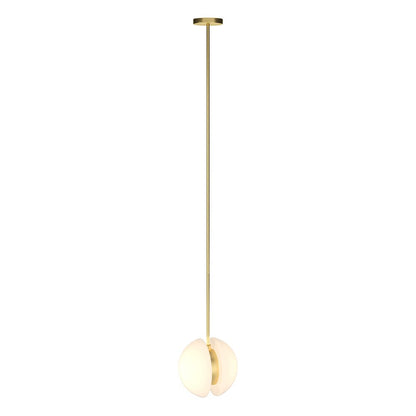Hudson & Canal - Kyriana 10in Wide 2-Light Pendant with Glass Shade in Brass/White - PD2276 veiw 4