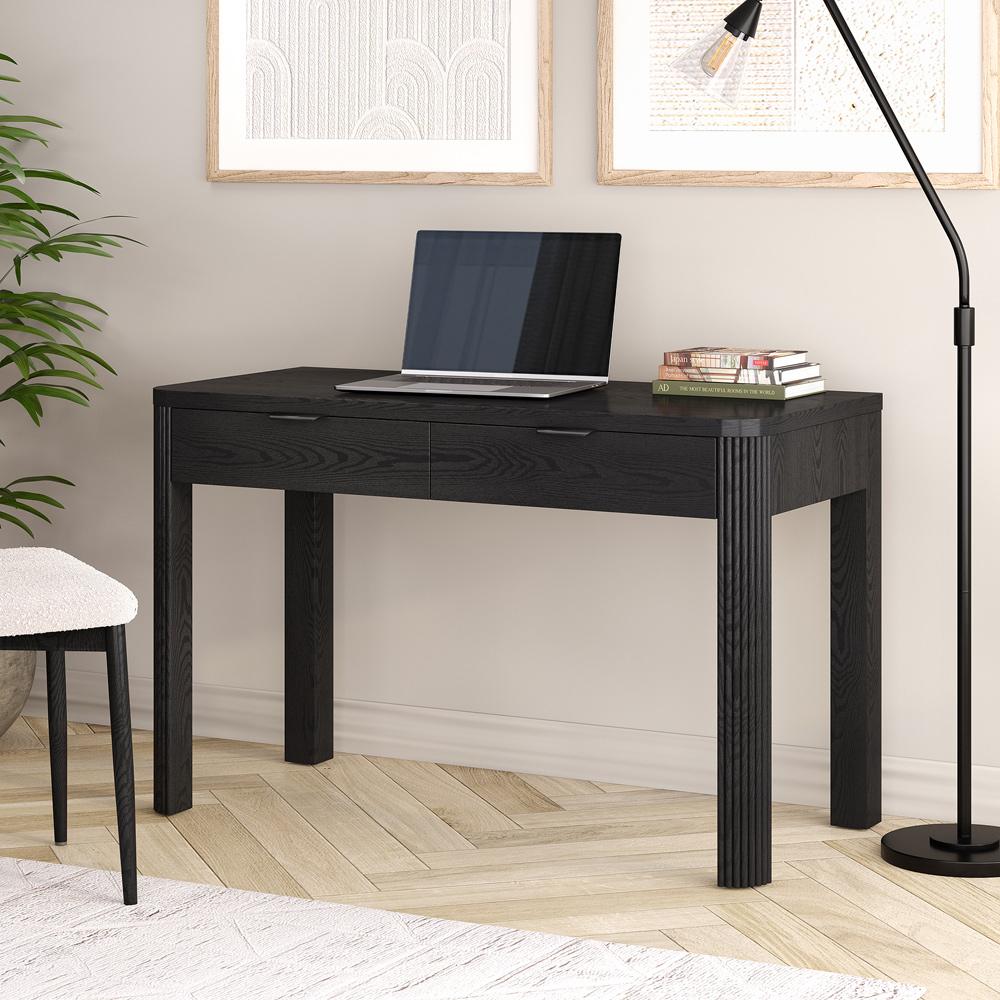 Hudson & Canal - Lonsdale 48 Wide Rectangular Desk in Black Grain - OF2356 veiw 4