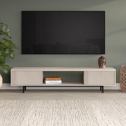 Hudson & Canal - Lucien Rectangular TV Stand for TVs up to 78in in Alder White - TV2297 veiw 4