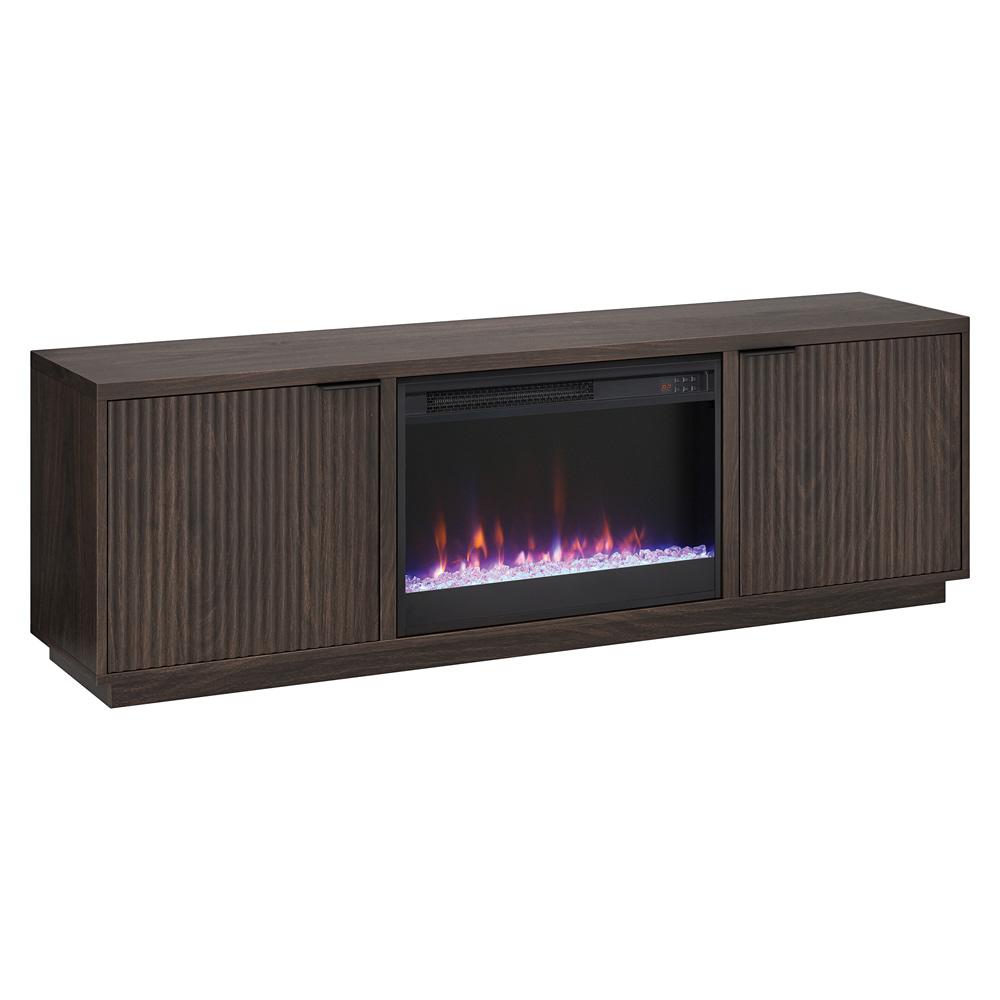 Hudson & Canal - Mansfield Rectangular TV Stand with 26in Crystal Fireplace for TVs up to 78in in Alder Brown - TV2314 veiw 1