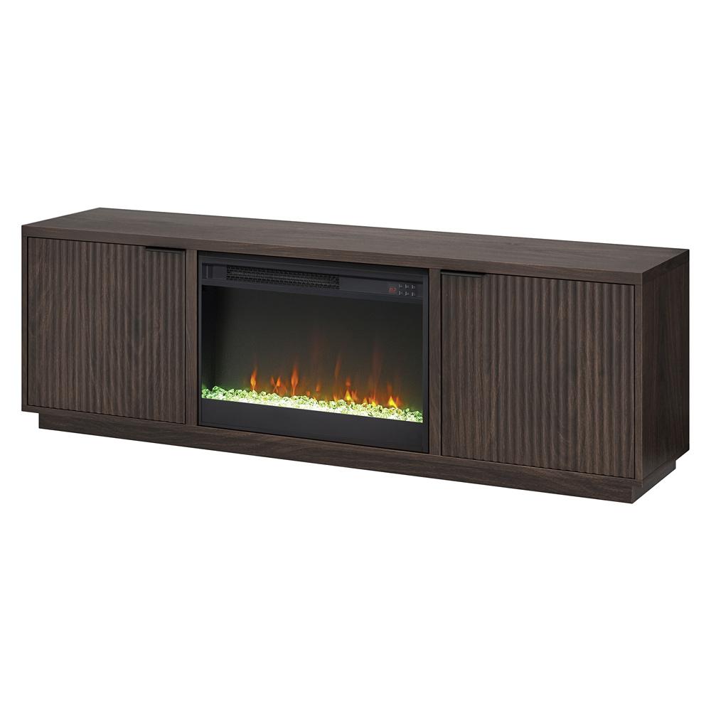 Hudson & Canal - Mansfield Rectangular TV Stand with 26in Crystal Fireplace for TVs up to 78in in Alder Brown - TV2314 veiw 3
