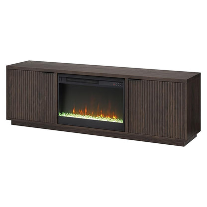 Hudson & Canal - Mansfield Rectangular TV Stand with 26in Crystal Fireplace for TVs up to 78in in Alder Brown - TV2314 veiw 3