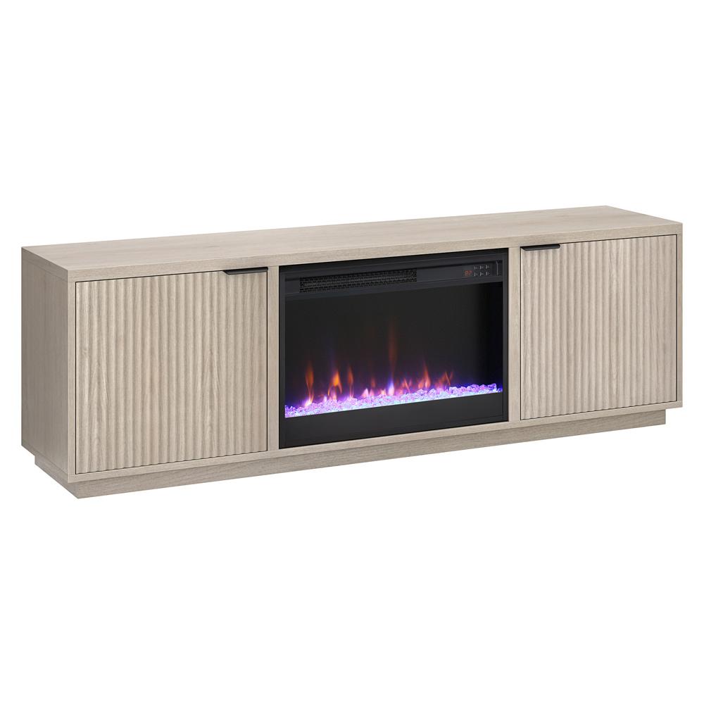 Hudson & Canal - Mansfield Rectangular TV Stand with 26in Crystal Fireplace for TVs up to 78in in Alder White - TV2313 veiw 1