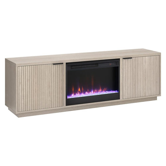 Hudson & Canal - Mansfield Rectangular TV Stand with 26in Crystal Fireplace for TVs up to 78in in Alder White - TV2313 veiw 1