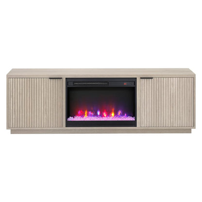 Hudson & Canal - Mansfield Rectangular TV Stand with 26in Crystal Fireplace for TVs up to 78in in Alder White - TV2313 veiw 2