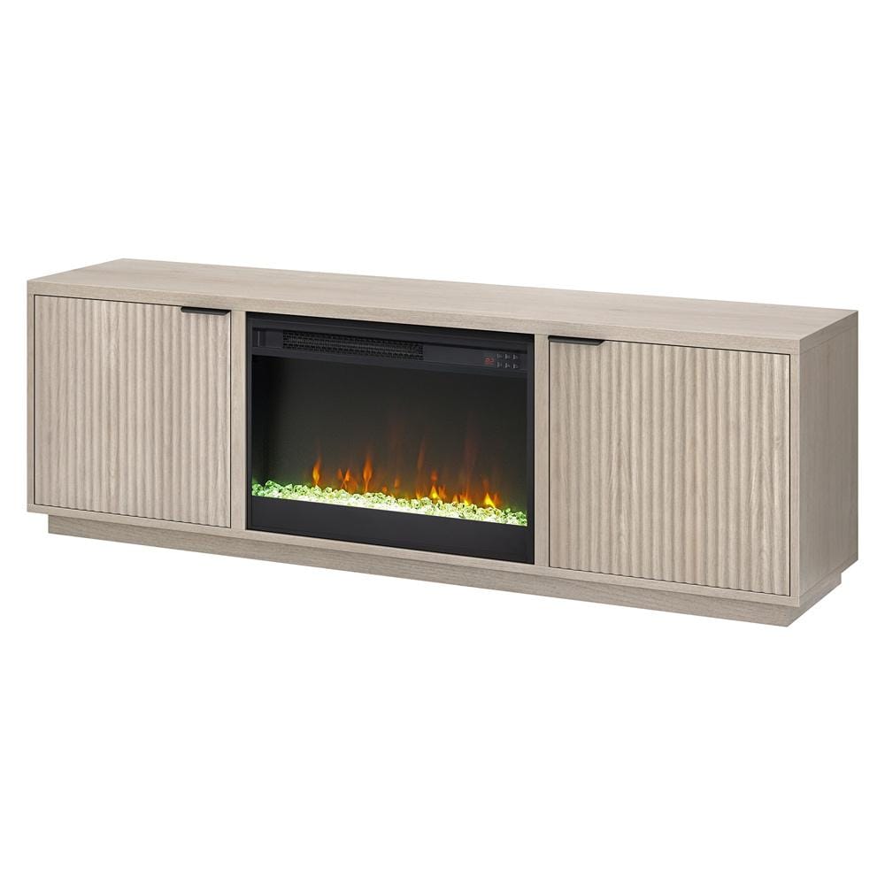 Hudson & Canal - Mansfield Rectangular TV Stand with 26in Crystal Fireplace for TVs up to 78in in Alder White - TV2313 veiw 3