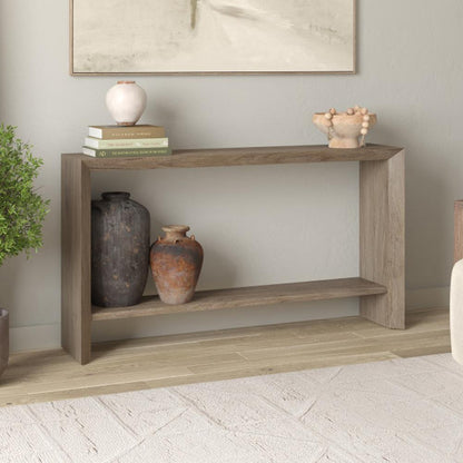 Hudson & Canal - Osman 55in Wide Rectangular Console Table in Antiqued Gray Oak - AT2365 veiw 3