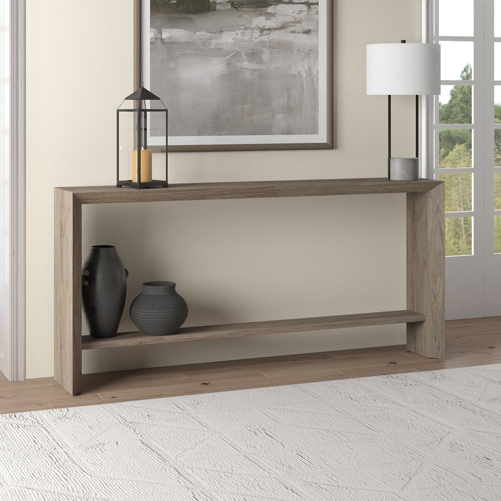 Hudson & Canal - Osman 64in Wide Rectangular Console Table in Antiqued Gray Oak - AT2369 veiw 4