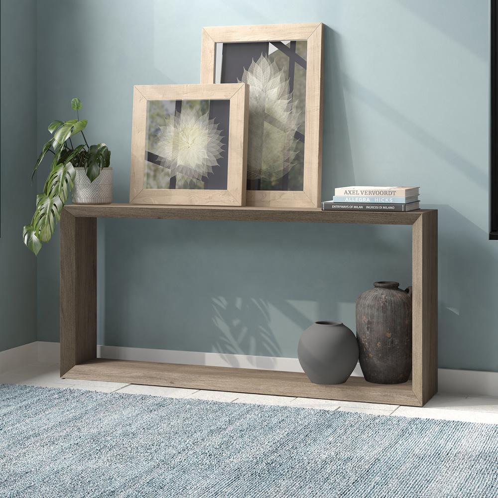 Hudson & Canal - Osmond 64in Wide Rectangular Console Table in Antiqued Gray Oak - AT2327 veiw 4