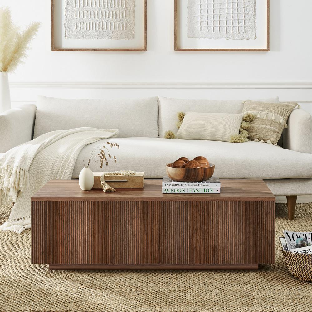 Hudson & Canal - Reyes 48in Wide Rectangular Coffee Table in Satin Walnut - CT2343 veiw 4