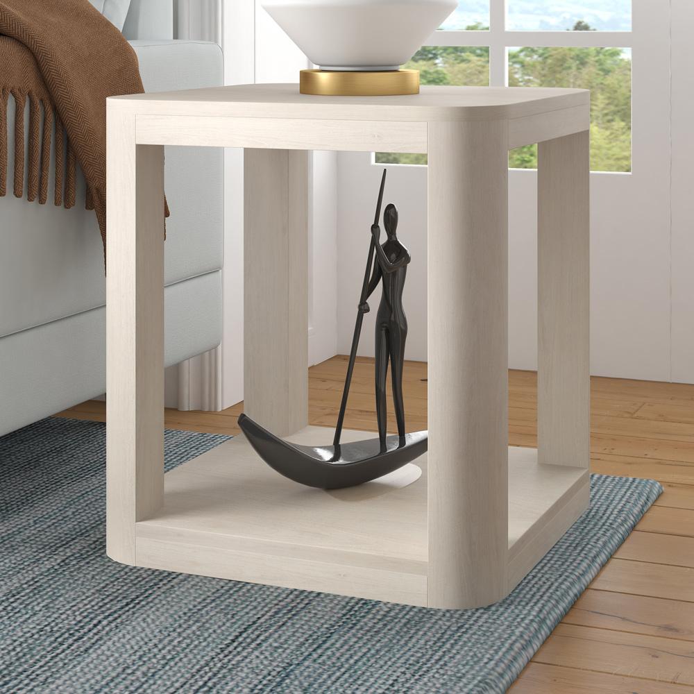 Hudson & Canal - Stellan 20in Wide Square Side Table in Alder White - ST2202 veiw 4