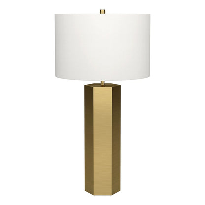 Hudson & Canal - Warren 27.25in Tall Table Lamp with Fabric Shade in Brass/White - TL2324 veiw 1