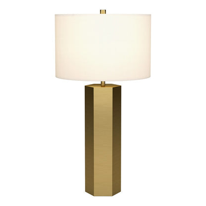Hudson & Canal - Warren 27.25in Tall Table Lamp with Fabric Shade in Brass/White - TL2324 veiw 2