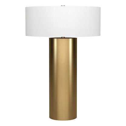 Hudson & Canal - Wells 24in Tall Table Lamp with Fabric Shade in Brass/White - TL2350 veiw 1
