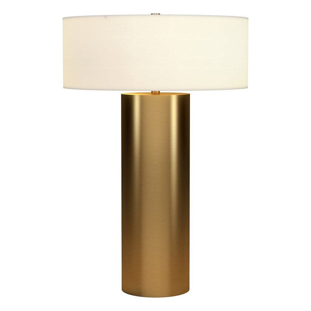 Hudson & Canal - Wells 24in Tall Table Lamp with Fabric Shade in Brass/White - TL2350 veiw 2