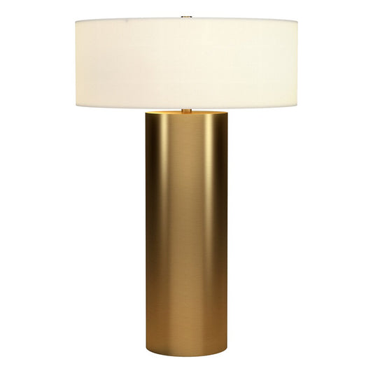 Hudson & Canal - Wells 24in Tall Table Lamp with Fabric Shade in Brass/White - TL2350 veiw 2