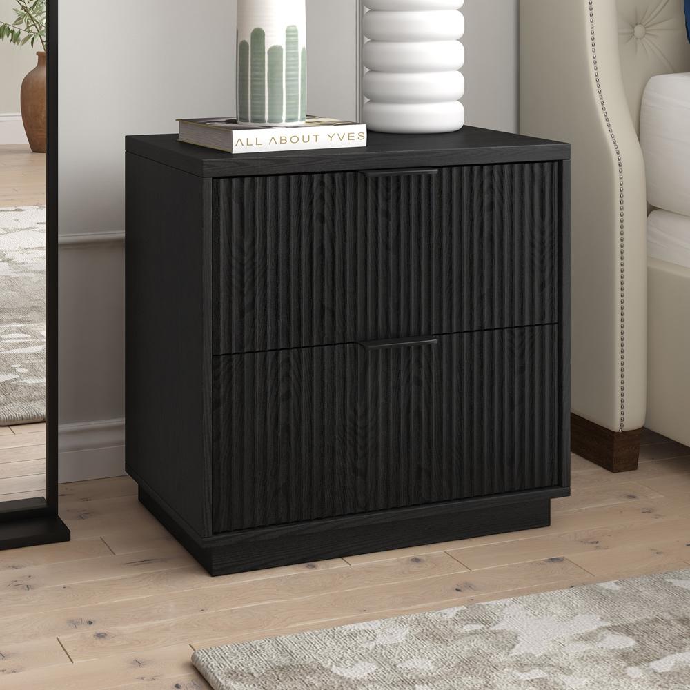 Hudson & Canal - Yarden 24in Wide Rectangular Nightstand in Black Grain - NS2288 veiw 4