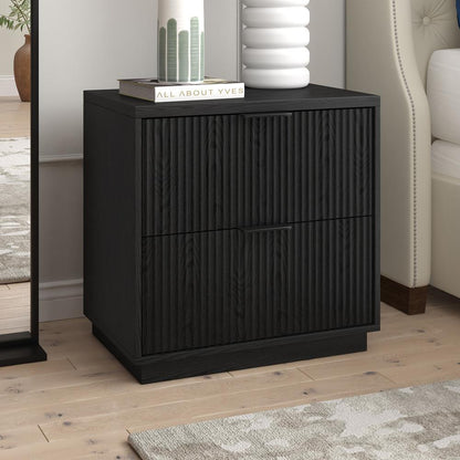 Hudson & Canal - Yarden 24in Wide Rectangular Nightstand in Black Grain - NS2288 veiw 4