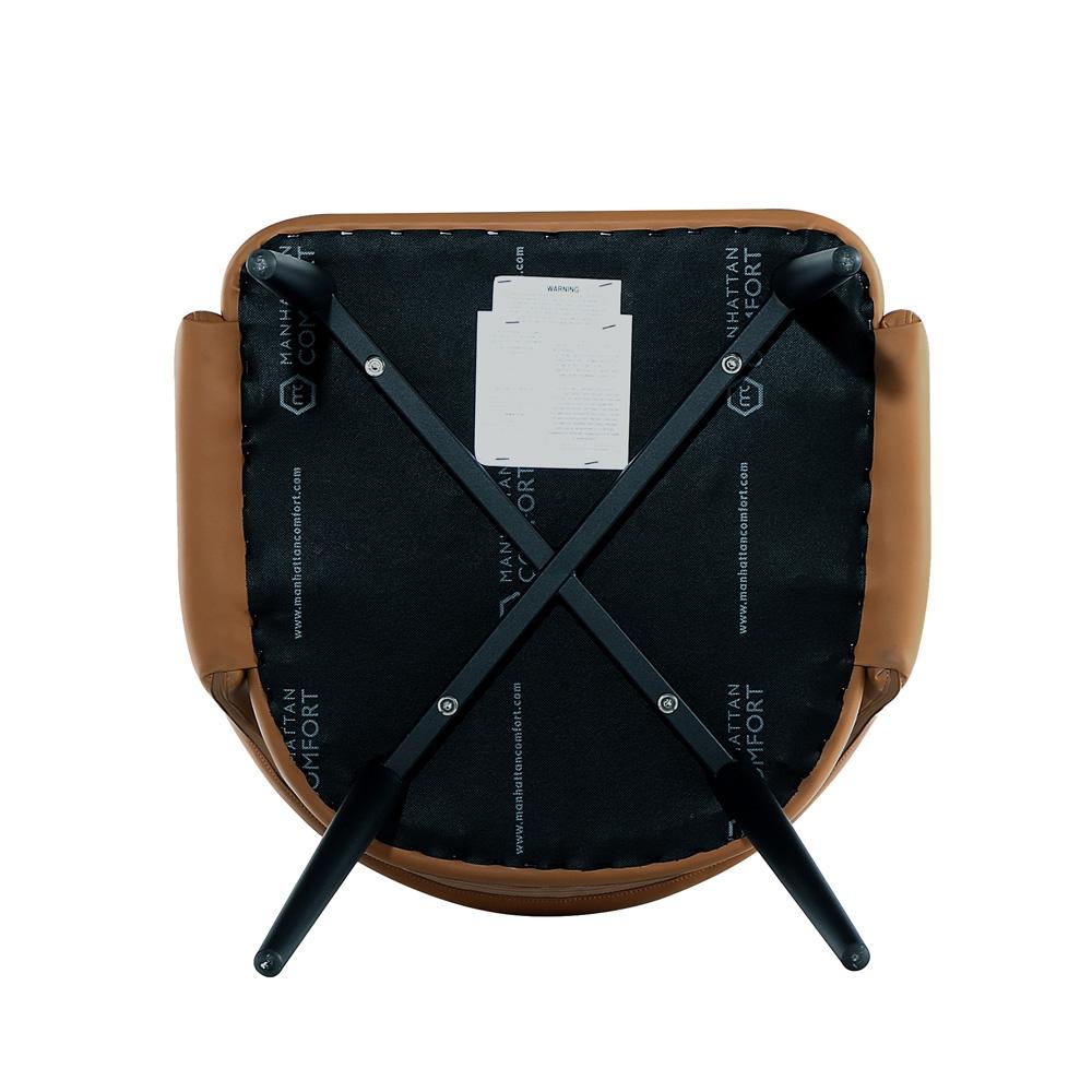 Manhattan Comfort - 8-Piece Tremont Leatherette Dining Chair with Metal Legs in Saddle - 8-DC104-SD veiw 8