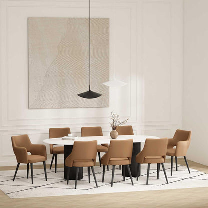 Manhattan Comfort - 8-Piece Tremont Leatherette Dining Chair with Metal Legs in Saddle - 8-DC104-SD veiw 9