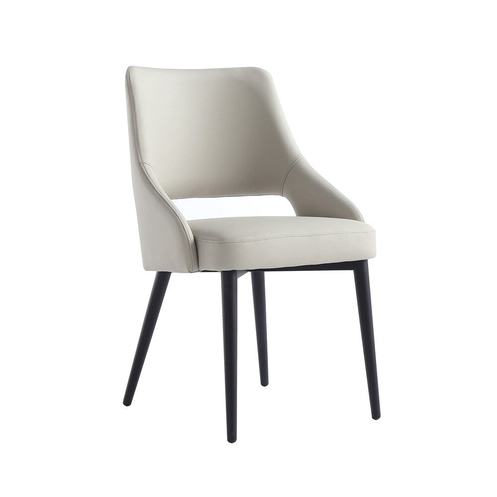 Manhattan Comfort - 8-Piece Tremont Leatherette Dining Chair with Metal Legs in Stone - 8-DC104-ST veiw 3