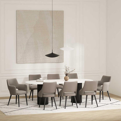 Manhattan Comfort - 8-Piece Tremont Leatherette Dining Chair with Metal Legs in Taupe - 8-DC104-TP veiw 10