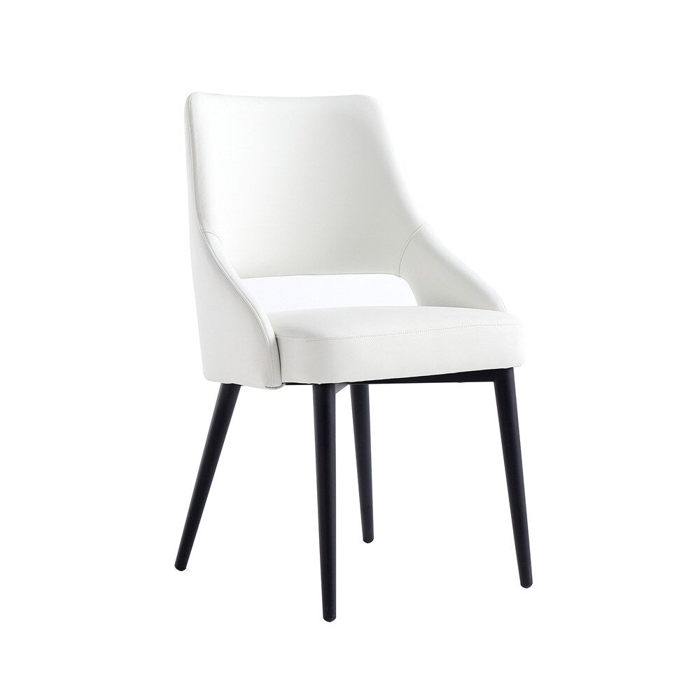 Manhattan Comfort - 8-Piece Tremont Leatherette Dining Chair with Metal Legs in White - 8-DC104-WH veiw 3