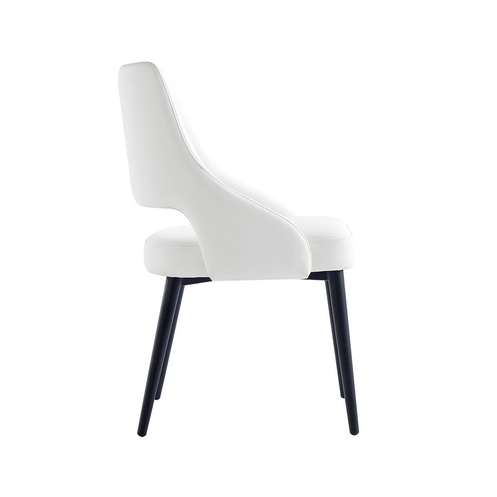 Manhattan Comfort - 8-Piece Tremont Leatherette Dining Chair with Metal Legs in White - 8-DC104-WH veiw 4