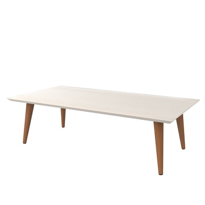 Manhattan Comfort - Utopia 40in Coffee Table with Solid Wood Legs in Off White - 89452 veiw 1