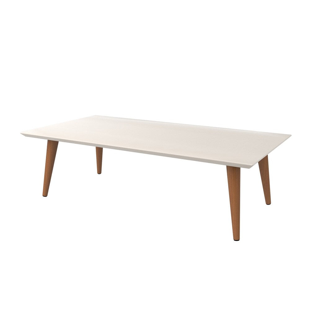 Manhattan Comfort - Utopia 40in Coffee Table with Solid Wood Legs in Off White - 89452 veiw 3