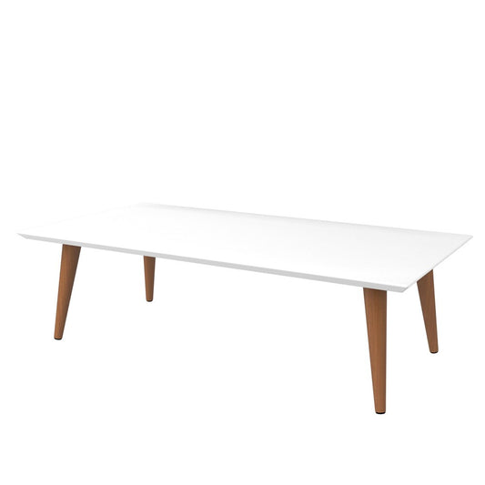 Manhattan Comfort - Utopia 40in Coffee Table with Solid Wood Legs in White Gloss - 89451 veiw 1