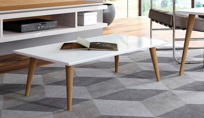 Manhattan Comfort - Utopia 40in Coffee Table with Solid Wood Legs in White Gloss - 89451 veiw 6