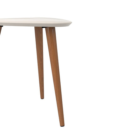 Manhattan Comfort - Utopia Trianlge End Table with Solid Wood Legs in Off White - 89852 veiw 5