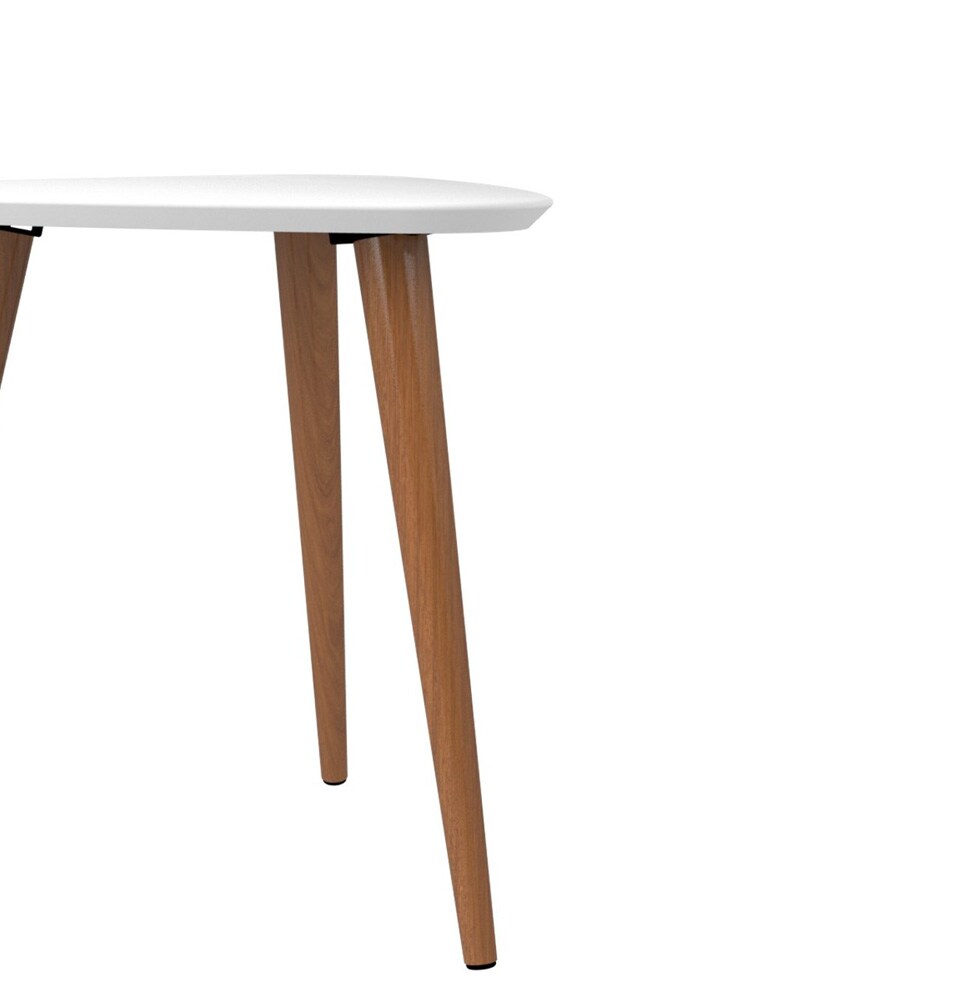 Manhattan Comfort - Utopia Triangle End Table with Solid Wood Legs in White Gloss - 89851 veiw 5