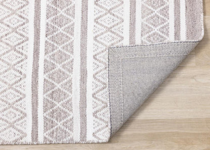 Kalora Interiors - Aspen Grey Cream Striped Diamond Pattern Rug, 53in x 77in - 7215 160230 veiw 5