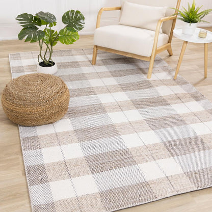 Kalora Interiors - Aspen Beige Muted Plaid Woven Rug, 710in x 106in - 7218 240320 veiw 2