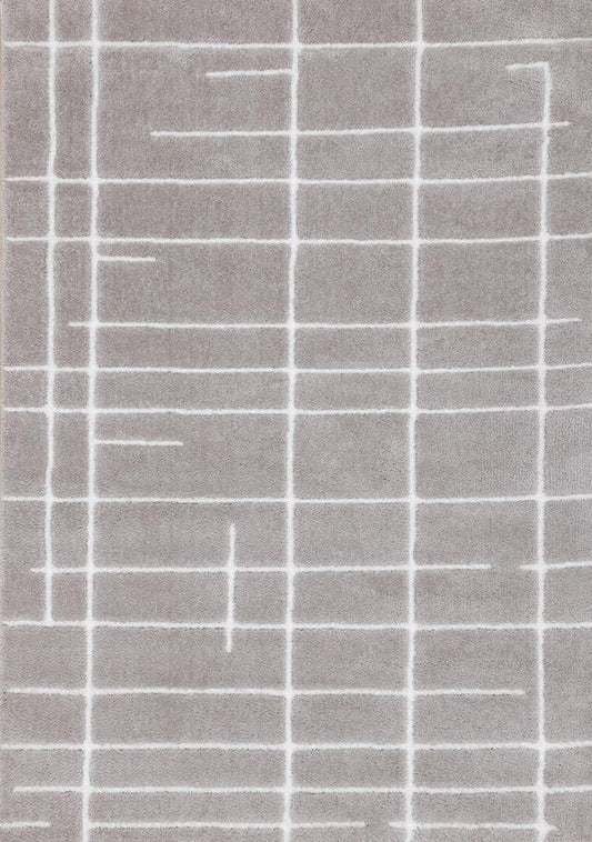 Kalora Interiors - Sully Grey White Broken Lines Design Rug, 53in x 77in - 1228/JU24 160230 veiw 1