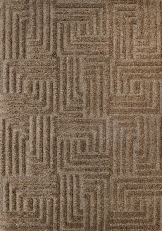 Kalora Interiors - Luxe Brown Maze Design Rug, 710in x 112in - 13005/7222 240340 veiw 1