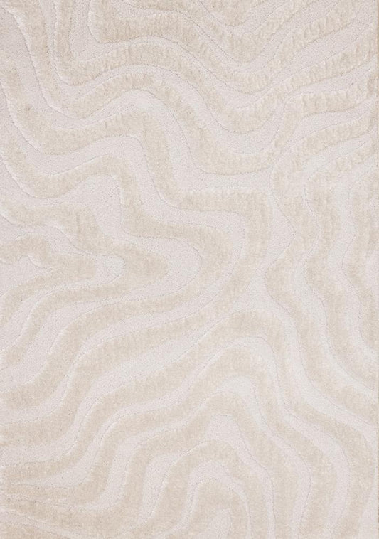 Kalora Interiors - Luxe White Curvy Lines Rug, 53in x 77in - 13020/6191 160230 veiw 1