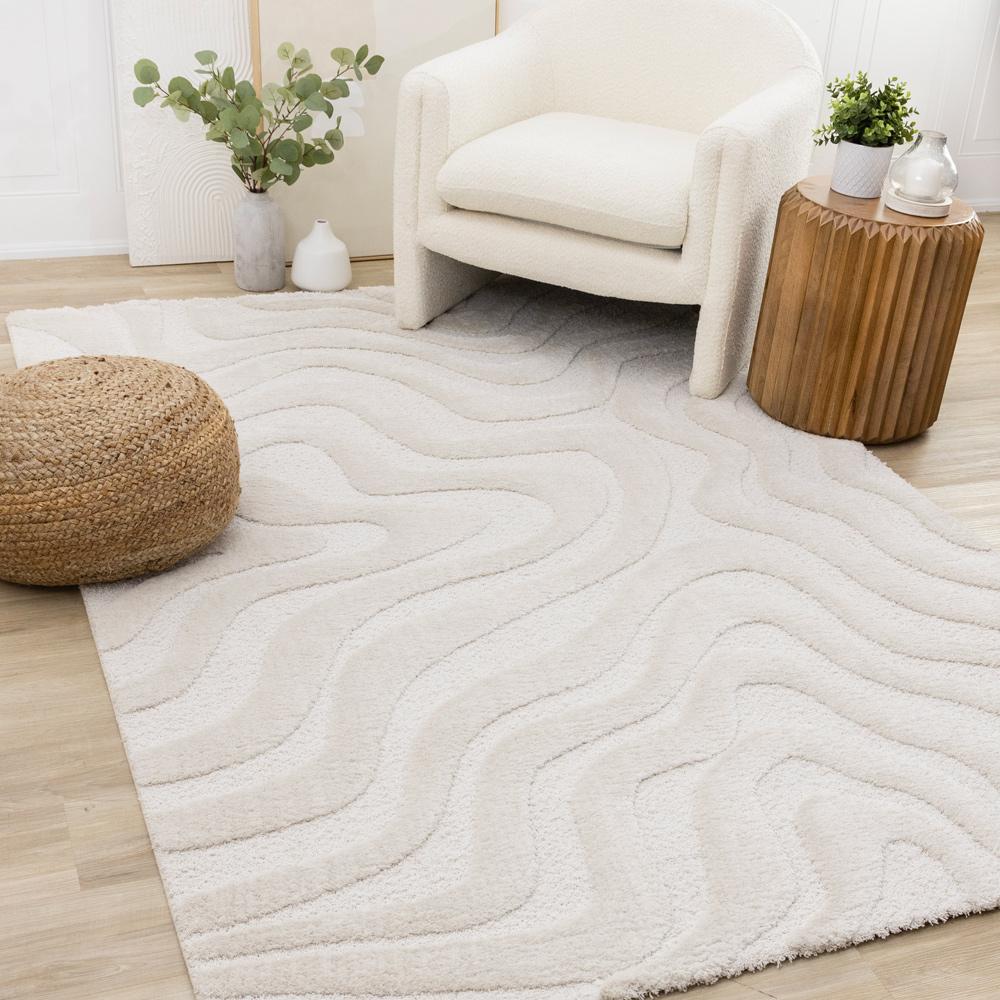 Kalora Interiors - Luxe White Curvy Lines Rug, 710in x 112in - 13020/6191 240340 veiw 2