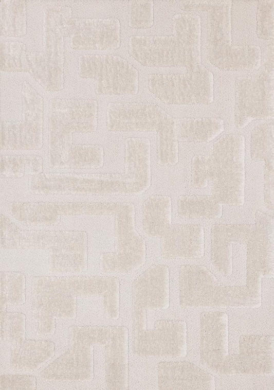 Kalora Interiors - Luxe White Scattered Shapes Design Rug, 53in x 77in - 13036/6191 160230 veiw 1
