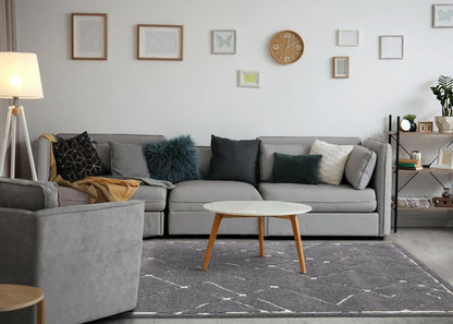 Kalora Interiors - Talia Grey White Broken Lattice Rug, 53in x 77in - 1320/RL26 160230 veiw 3