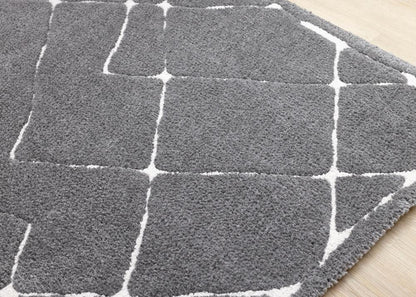 Kalora Interiors - Talia Grey White Broken Lattice Rug, 53in x 77in - 1320/RL26 160230 veiw 4