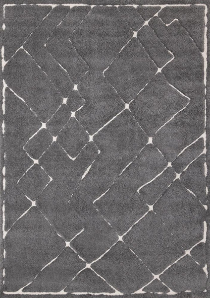 Kalora Interiors - Talia Grey White Broken Lattice Rug, 710 x 106 - 1320/RL26 240320 veiw 1