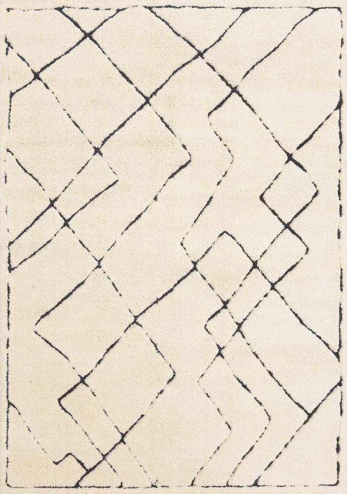 Kalora Interiors - Talia Cream Black Broken Lattice Rug, 710in x 106in - 1320/ZD26 240320 veiw 1