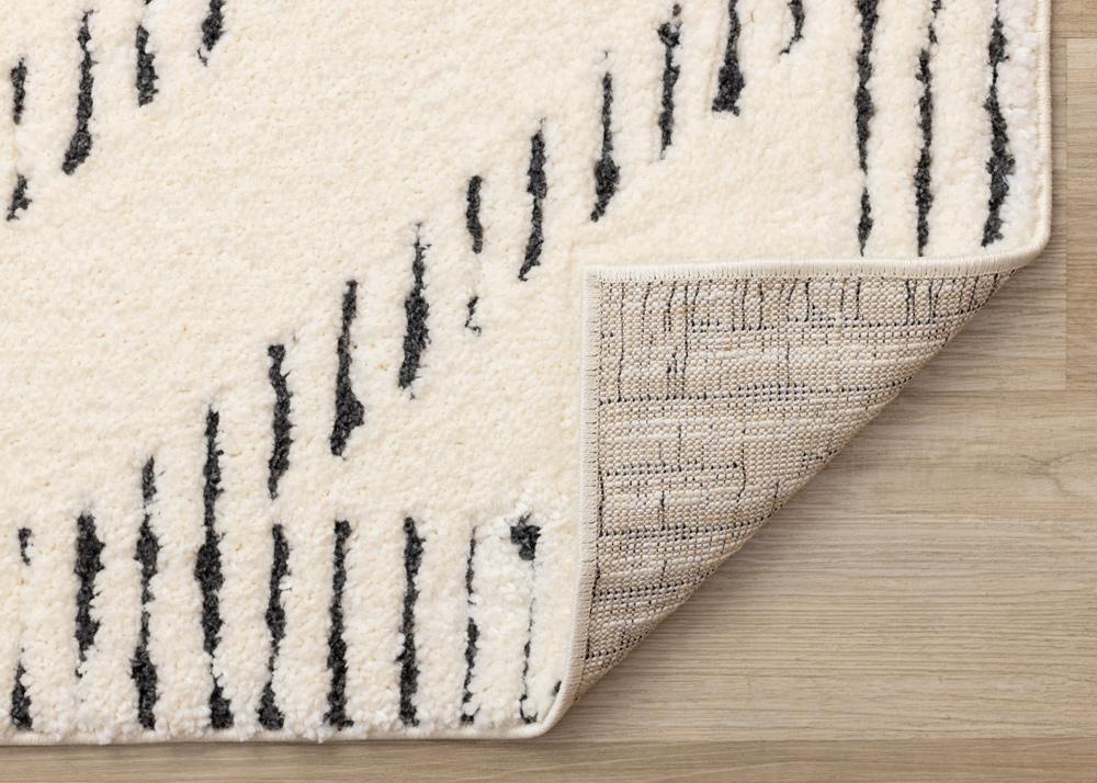 Kalora Interiors - Talia Cream Black Striped Diamond Rug Design, 53in x 77in - 1355/ZD26 160230 veiw 5