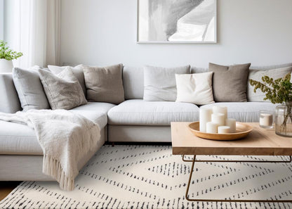 Kalora Interiors - Talia Cream Black Striped Diamond Rug Design, 710 x 106in - 1355/ZD26 240320 veiw 3
