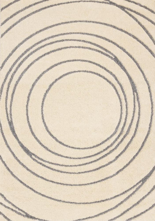 Kalora Interiors - Sully Cream Grey Circle Swirl Rug, 53in x 77in - 1379/SP23 160230 veiw 1
