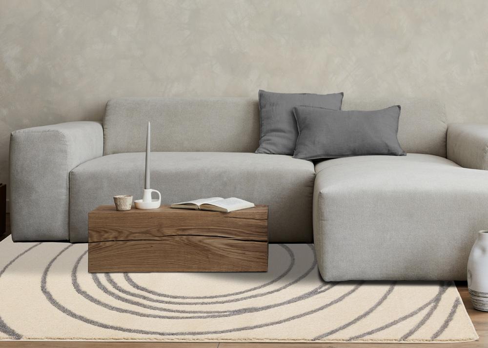 Kalora Interiors - Sully Cream Grey Circle Swirl Rug, 53in x 77in - 1379/SP23 160230 veiw 3
